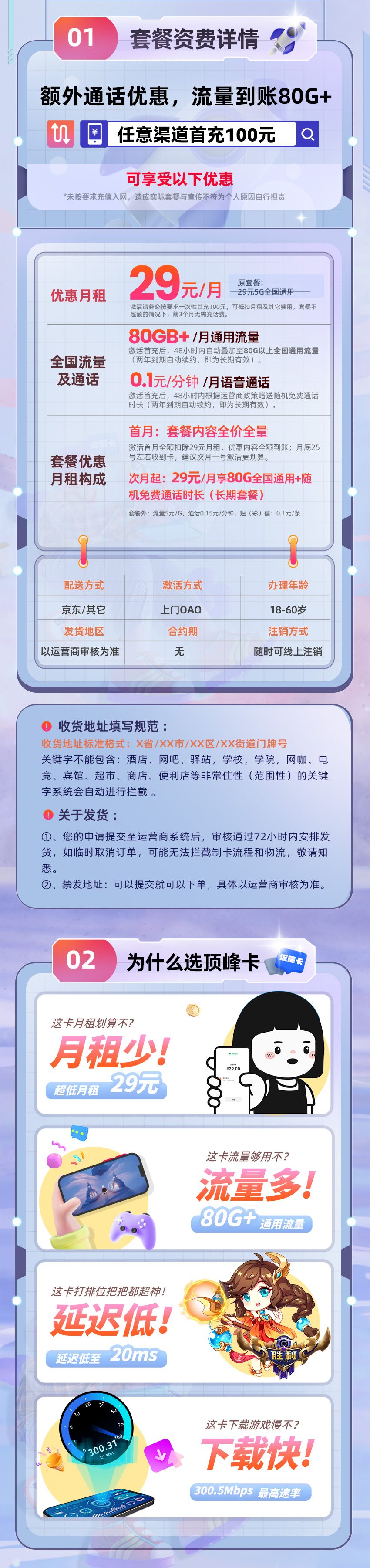 联通顶峰卡29元/月享80G通用流量+随机全国通话  第2张